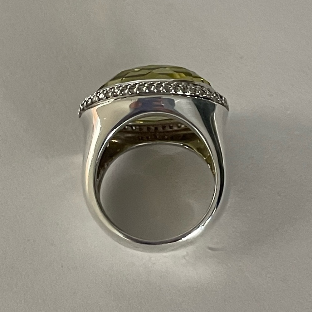 David Yurman, lemon citrine and diamond East West Signature Oval Ring size 6 1/2 - Picture 7 of 10